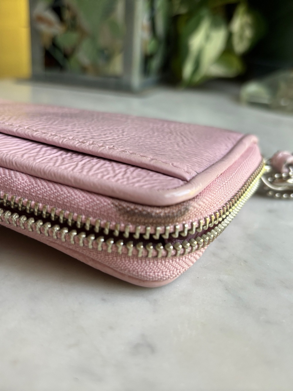 Coach Pale Pink Poppy Leather Wristlet with Silver Tone Accents - Picture 11 of 12